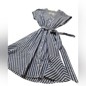Tommy Bahama Blue and White Striped Mini Dress XXS
